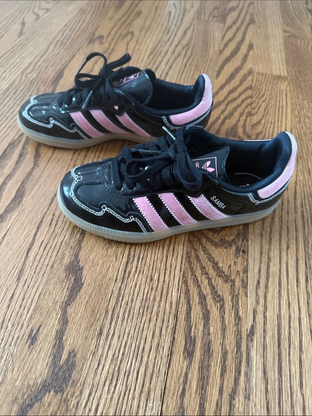 Adidas Kids Black Patent Sambas